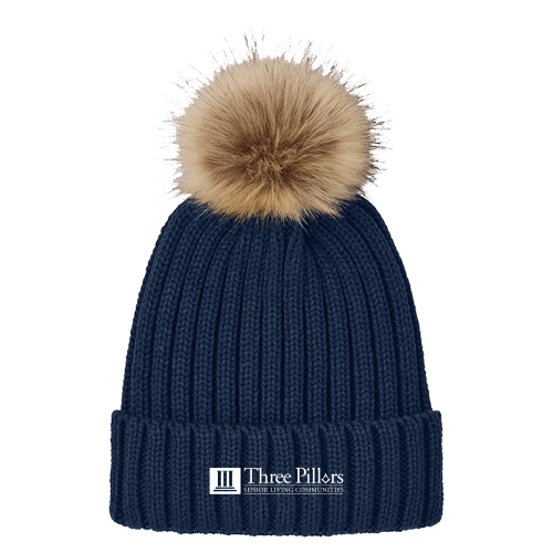Port Authority Faux Fur Pom Beanie